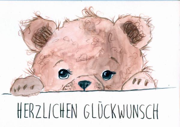 Grußkarte Aqarellfarbe