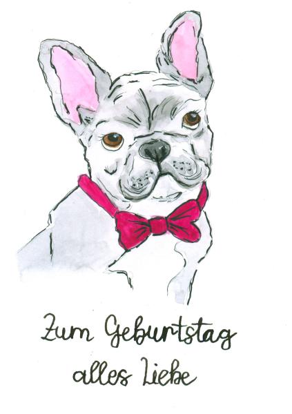 Grußkarte Aqarellfarbe