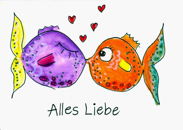 Grußkarte Aqarellfarbe