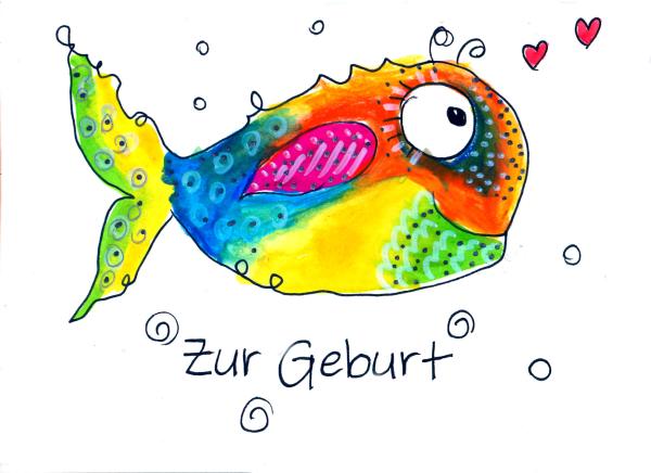 Grußkarte Aqarellfarbe