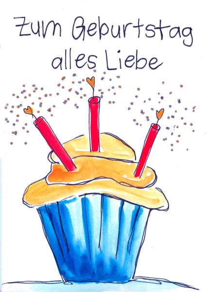 Grußkarte Aqarellfarbe