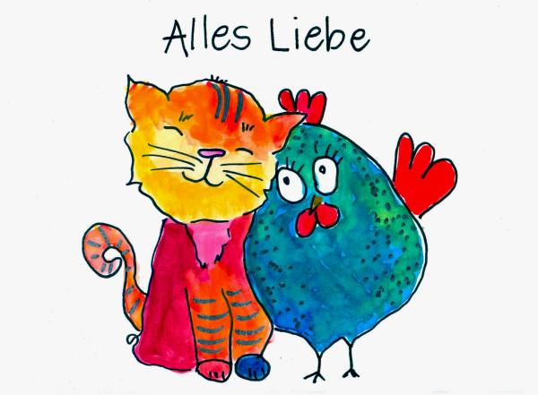 Grußkarte Aqarellfarbe