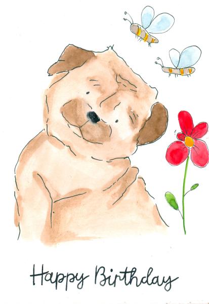 Grußkarte Aqarellfarbe